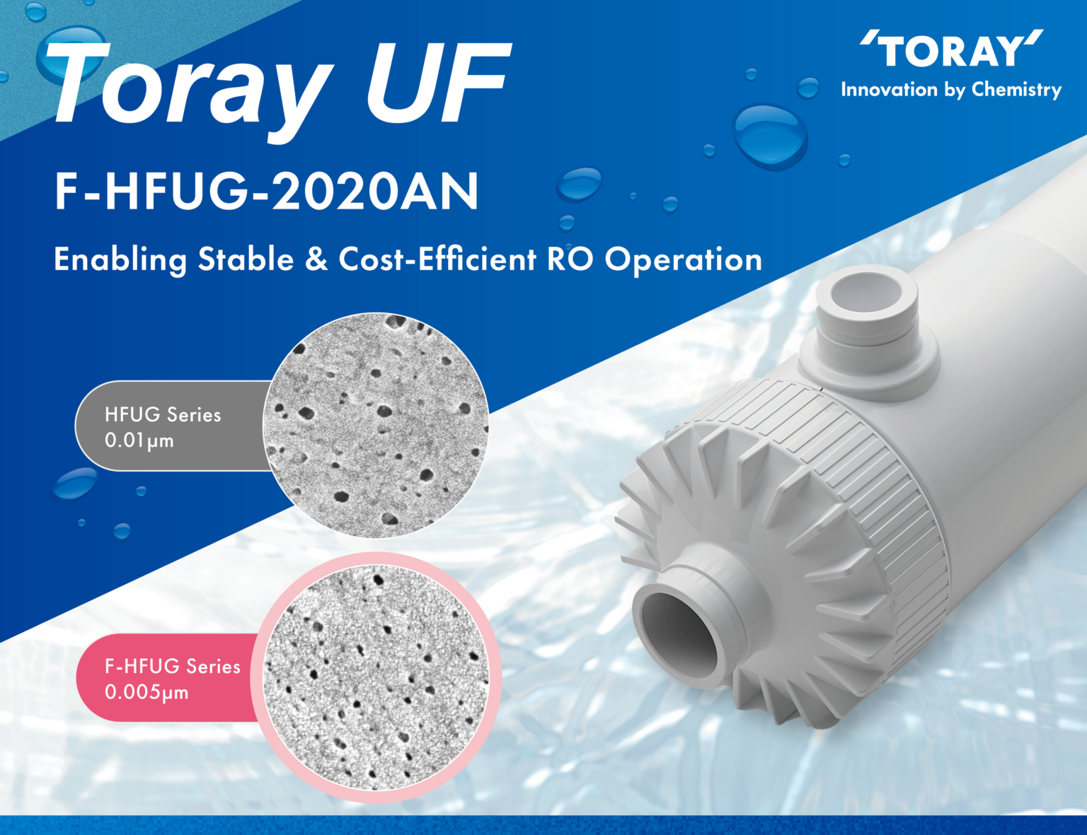 東レ、下廃水再利用向けUF膜を製品化 公称孔径0.005µmでバイオファウリング抑制