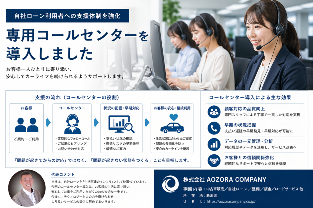 AOZORA COMPANY、自社ローン顧客向けにクラウド型コールセンターを本格運用