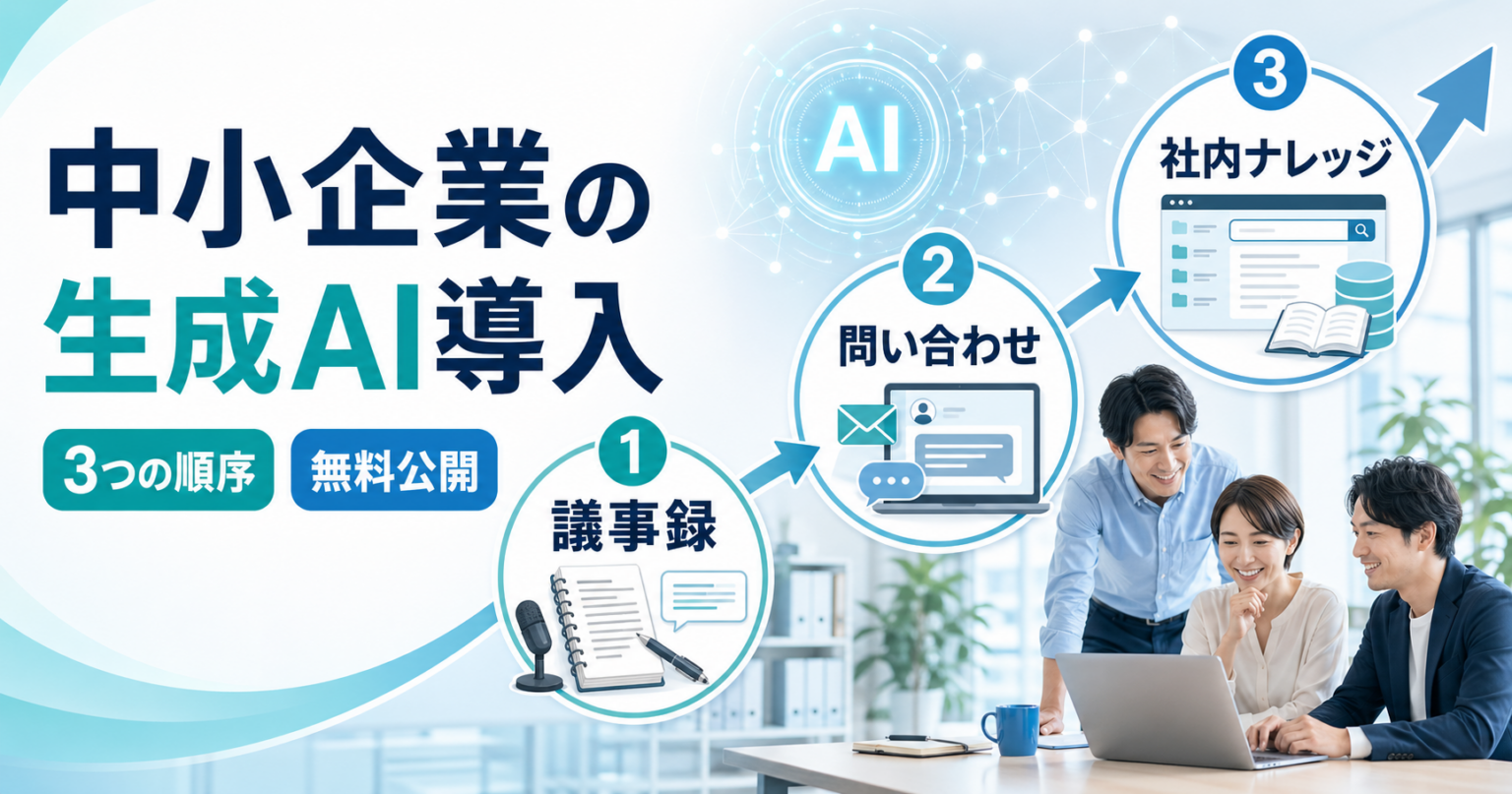コミクス、中小企業向け生成AIの導入手順資料を無料公開 議事録→問い合わせ→社内ナレッジで段階導入