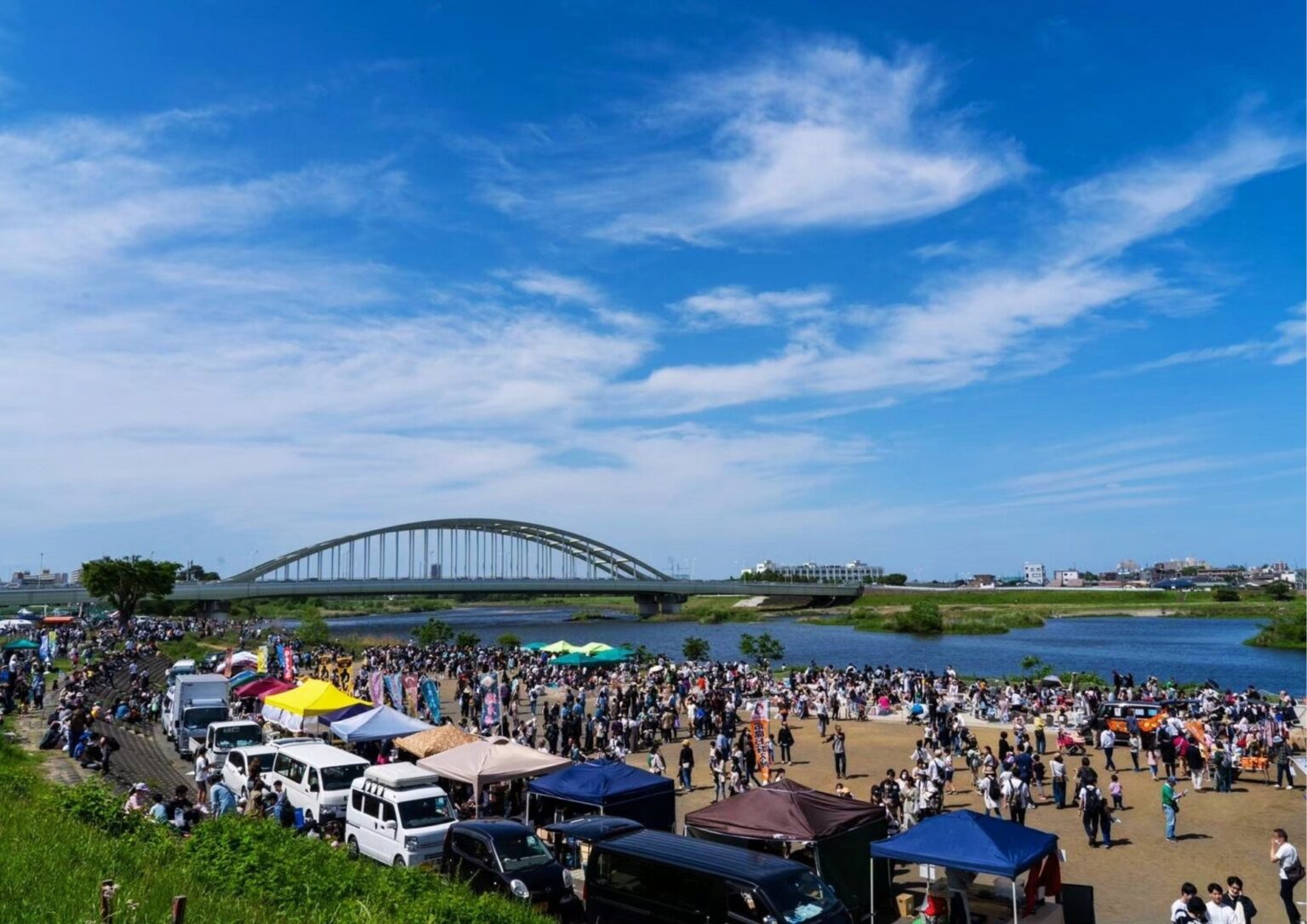 登戸の多摩川河川敷で「第6回登戸・たまがわマルシェ」5月2日開催、入場無料