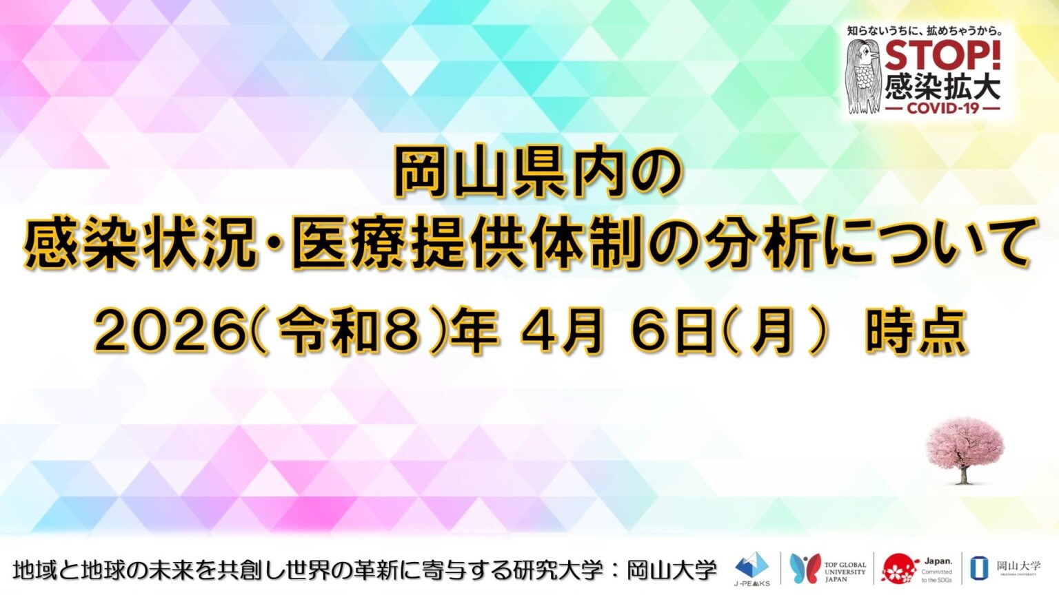 岡山県内の感染状況を1枚で可視化、COVID-19定点0.48人・インフル7.94人
