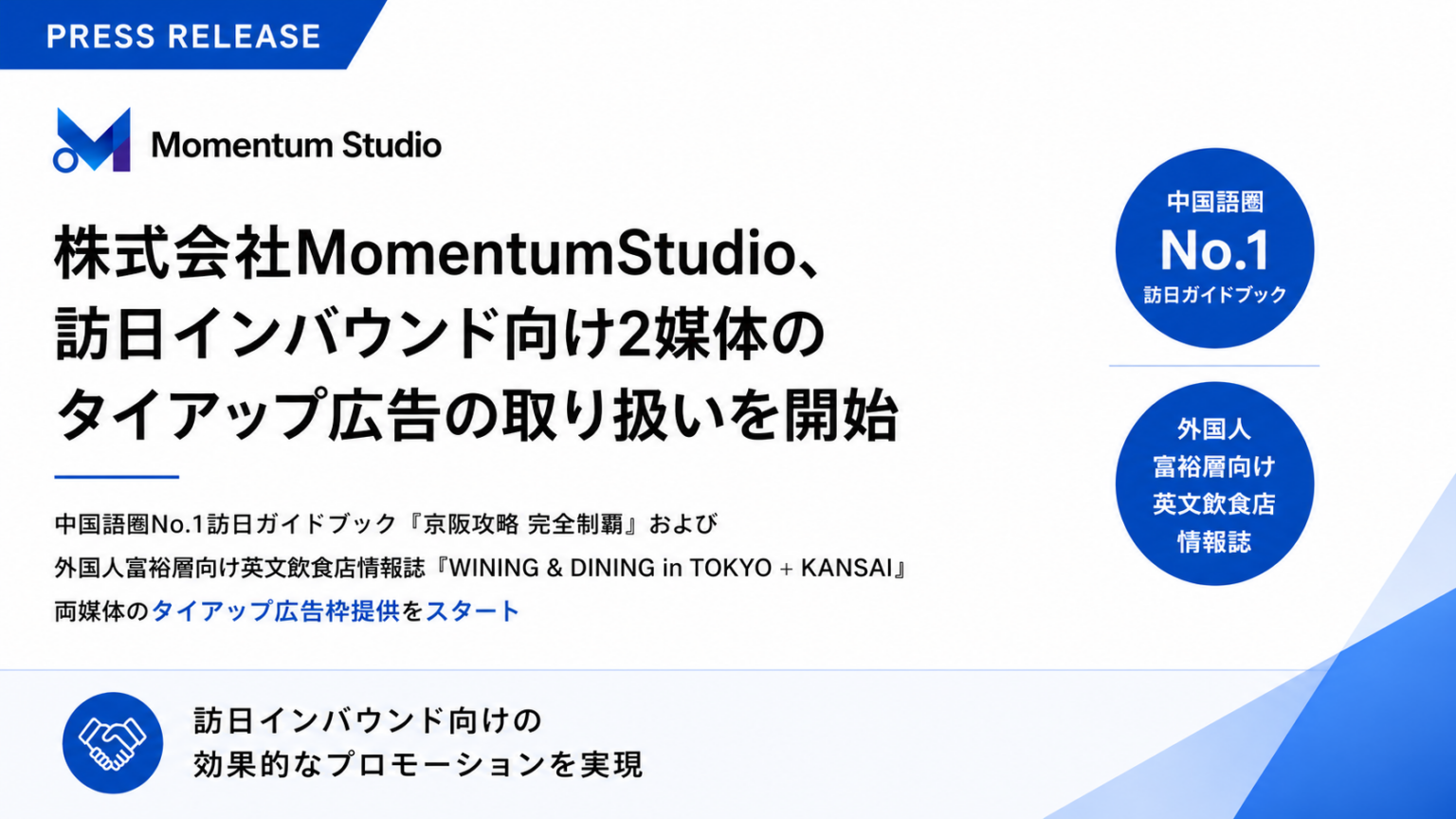 MomentumStudio、訪日・在日外国人富裕層向け2媒体のタイアップ広告枠を企業販売開始