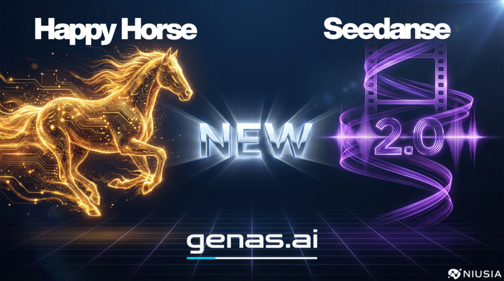 ニュウジア、genas.aiにHappyHorse 1.0とSeedance 2.0統合 日本語UIと円決済で国内制作向け